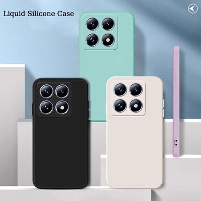 Liquid Silicone Case For Xiaomi 14T Pro Poco C75 Poco M6 Matte Original Liquid Shockproof Straight Edge Ultrathin Protective Soft Cover Shell