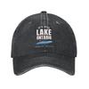 Great Lakes Still Lake Ontario Men Women Unstructured Baseball Cap Souvenir Distressed Denim Hats Workouts Adjustable Snapback