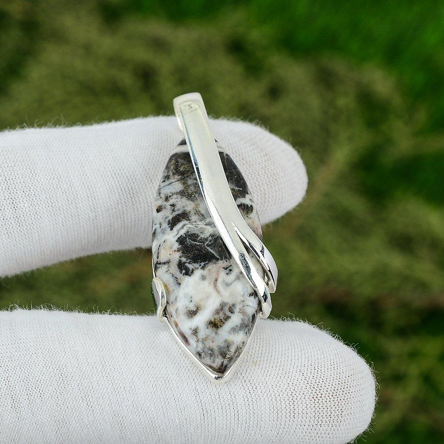 

Friendship Day Sale Zebra Jasper Stone Sterling Silver Engagement Trendy Pendant