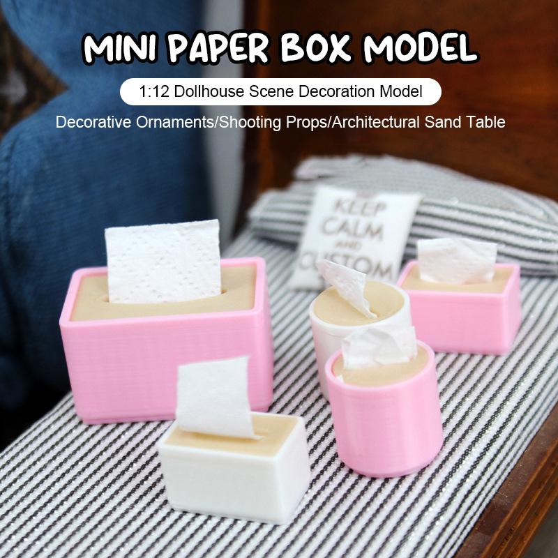 1/12 Dollhouse Simulation Mini Tissue Storage Box Model Dollhouse Paper Box Home Decoration Micro Scene Construction Props