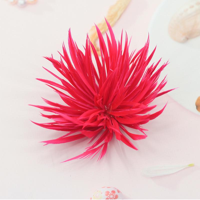 Feather Tear-Off Flower DIY Handmade Jewelry Craft Hair Brooch