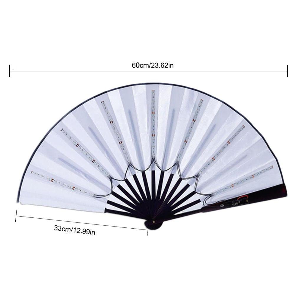 New LED Illumination Led Light Fan PVC Foldable Light Up Fan Lightweight 64cm Led Glow Fan for Line Dancing