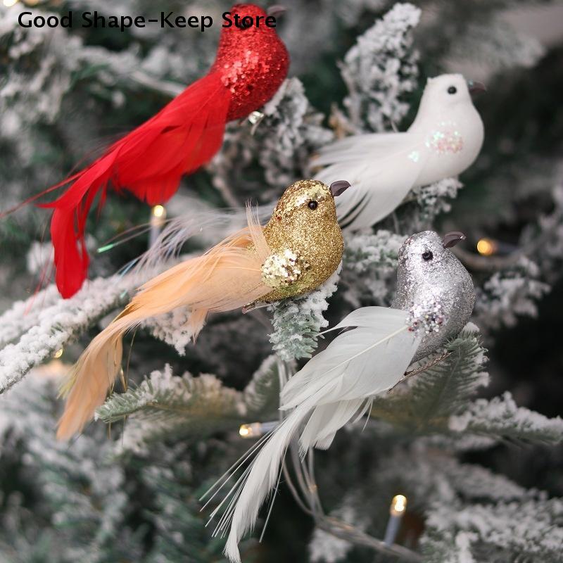 1Pcs Shiny Faux Birds Craft Foam Feather Miniature Birds for Home Garden Wedding Decorations