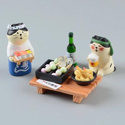 Creative Cat Statue Japanese Handmade Craft Modern Art Model Cute Mini Toy For Kids Kawaii Miniature Dollhouse Accessories Gift