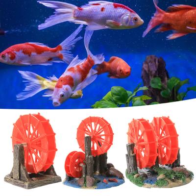 Cor imutável Resina decorativa Ornamento de aquário Simulação Roda d'água Pedra Decoração Acessórios para aquário