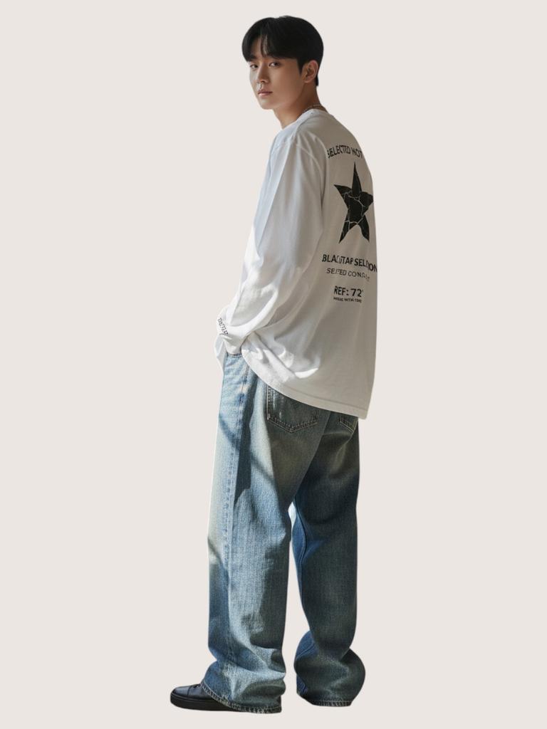 ZBLACK Selected Star Long Sleeve (White)