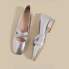 Silver Single Shoes Female 2025 Spring New French Square Head Flat Bottom Fairy Evening Wind Ballet Light Mouth Mary Jane Shoes