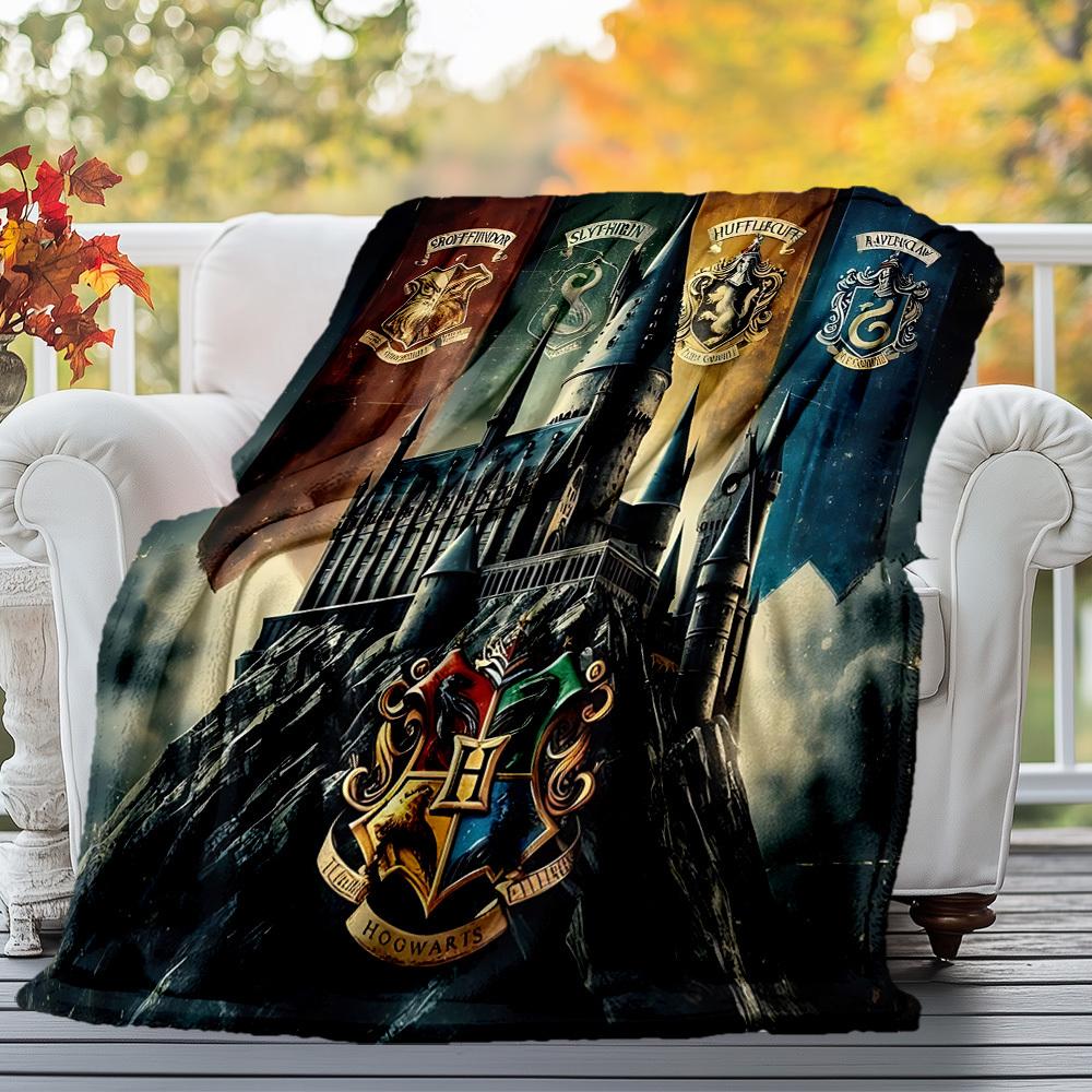 1pc Hogwarts Slytherin Ravenclaw Outdoor Flannel Throw Blanket All Season Soft Warmth,Home Decor 1031089