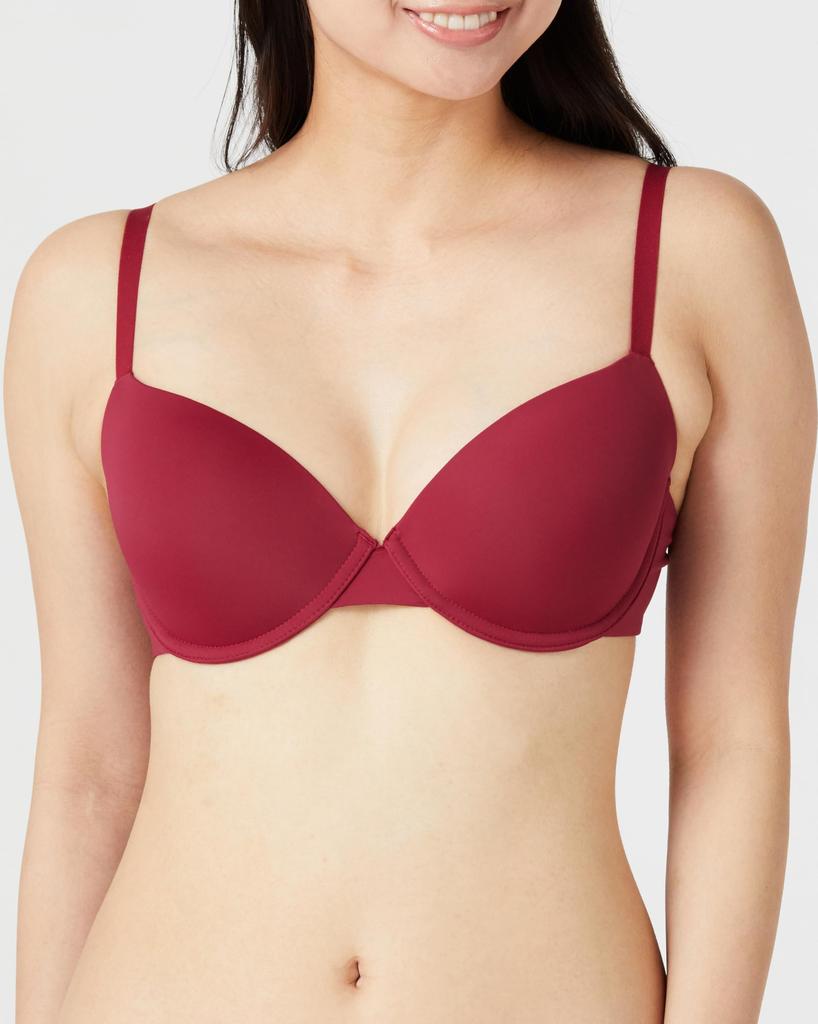 F70 [Amazon Essentials] 2er-Pack BH, 3/4-Cup, Mikrofaser, Damen, Schokolade/Rot,