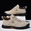 Hand-stitched Men's Shoes Outdoor Casual Shoes Flat-soled Leather Shoes Low-top Large Size