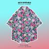 Men’s Hong Kong Style Retro Floral Short Sleeve Shirt - Hawaiian Design, Rebellious, Versatile, Loose-Fit, Summer Wear, Perfect for Couples.