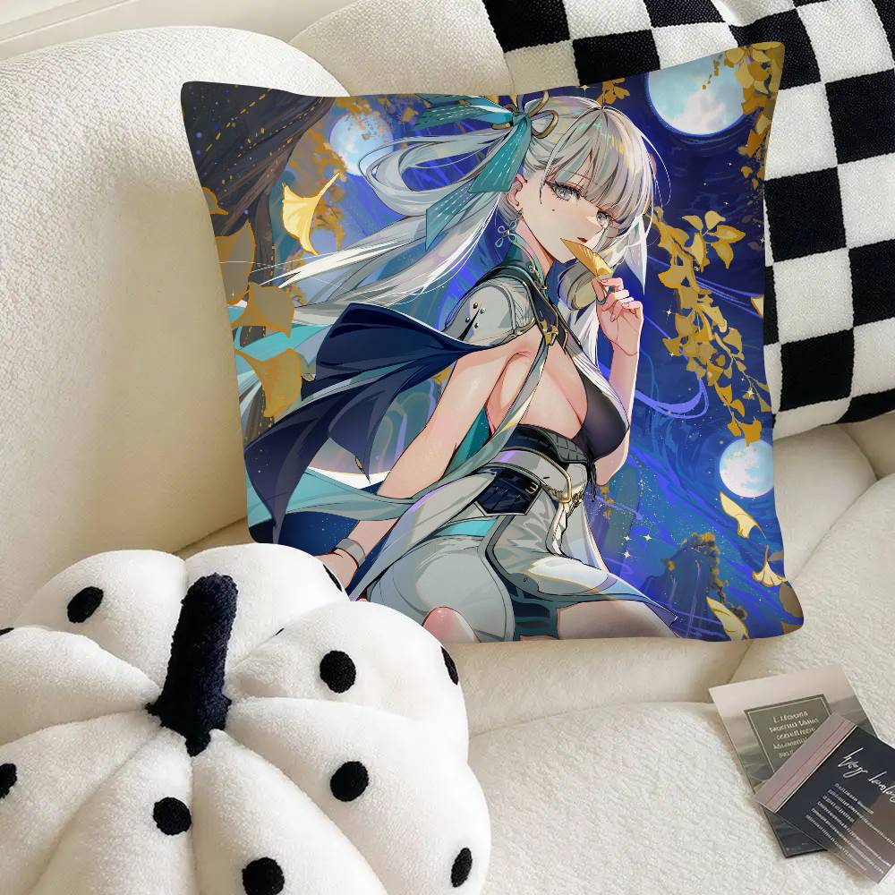 Hot Game Wuthering Waves Jinhsi Pillow Case Fashion Square Pillowcase Bedroom Sofa Room Ins Decoration Leisure