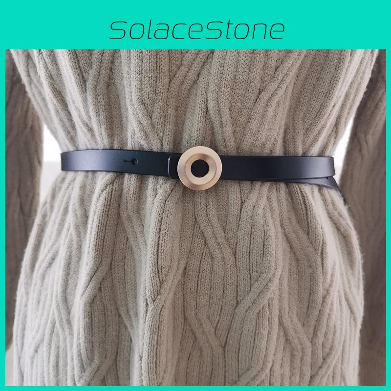 Women Stylish Leather Belt Jeans Trousers Alloy Fastener Trendy Look Decoration