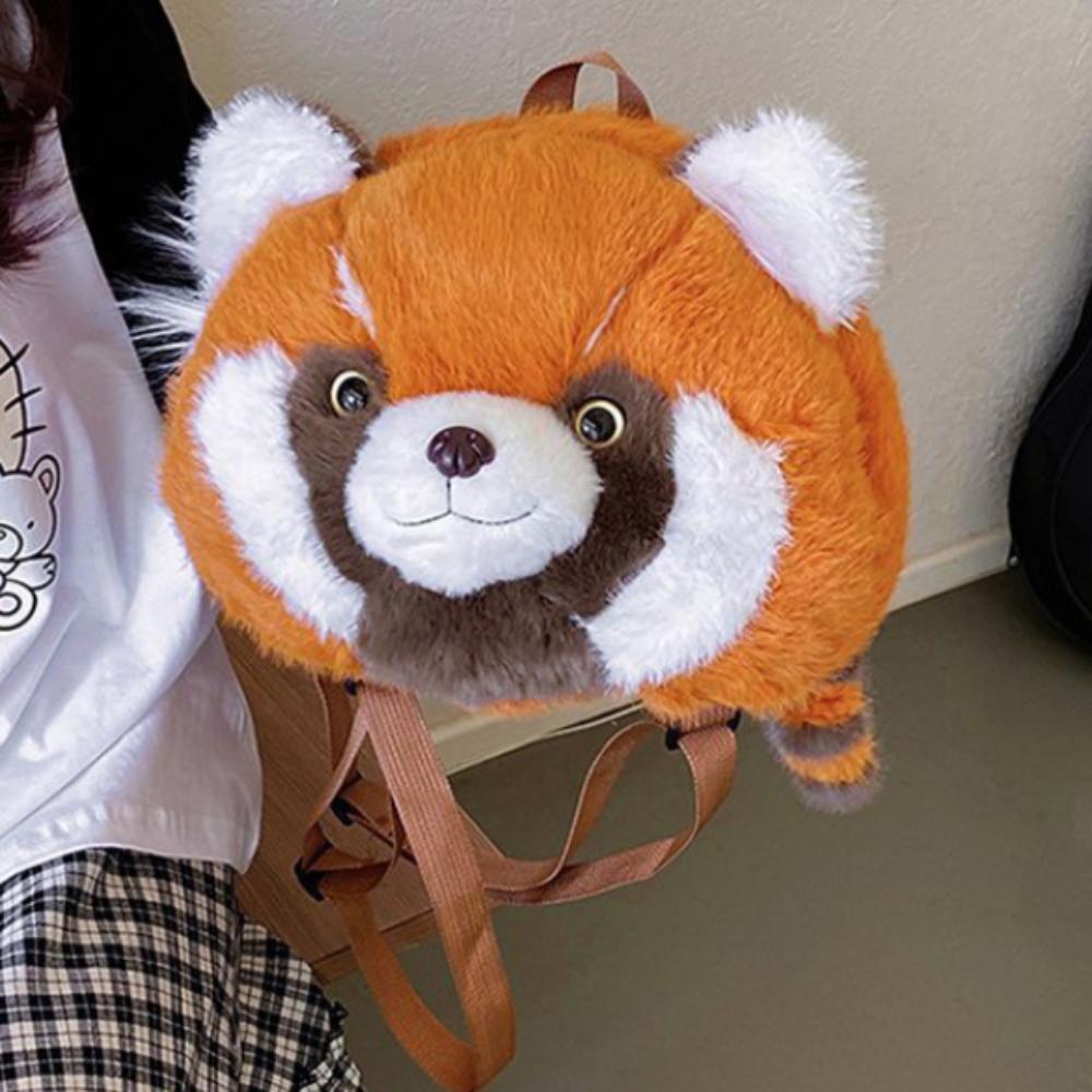 

Plush Toy Raccoon Backpacks Flower Plush Doll Schoolbags Red Panda Plush Bag Girls Boys