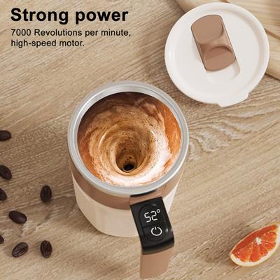 Automatischer Rührbecher mit Echtzeit-Temperaturanzeige Wiederaufladbarer Selbstrührender Becher Doppelwandig isolierter 316 Edelstahl-Kaffeebecher