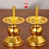 Bamboo and Alloy Candle Holder for Worship - Insertable Stand for Buddha or God