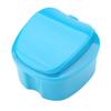 Light Blue False Teeth Storage Box With Filter Screen Denture Bath Box  For Retainer Users