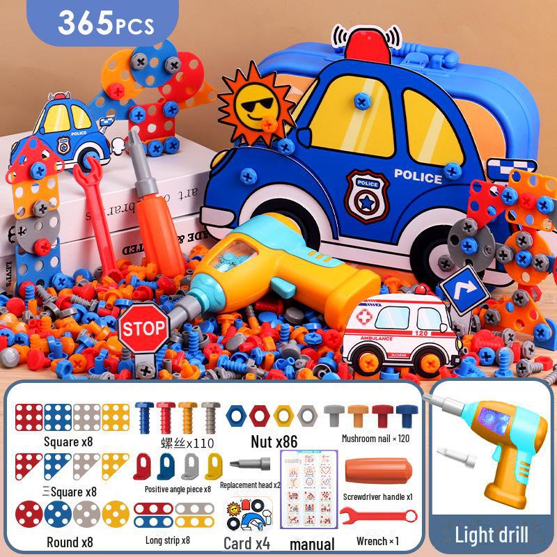 Children's Educational Screw Assembly Toy: Electric Drill & Tool Box for Boys