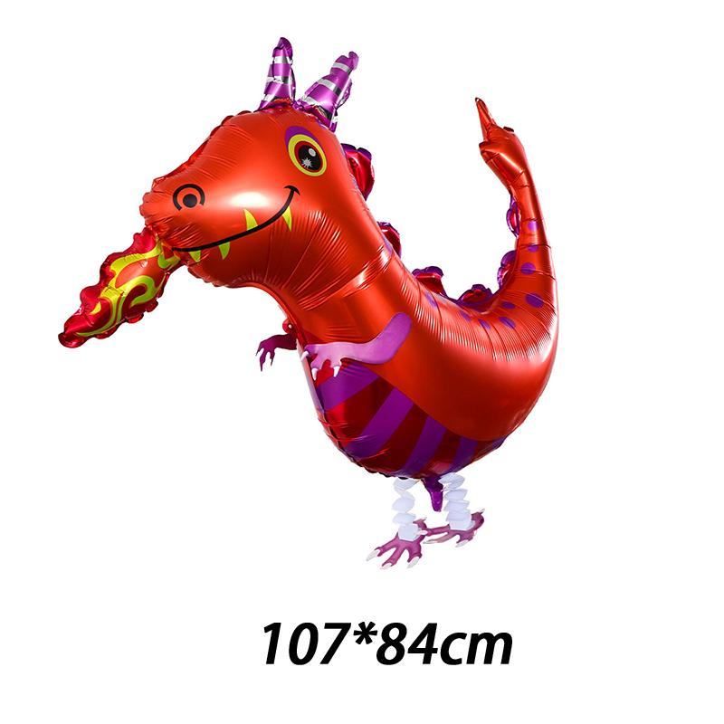 Cartoon Animal Stand Up Aluminum Film Balloons Wheeled Walking Animal Birthday Party Decoration