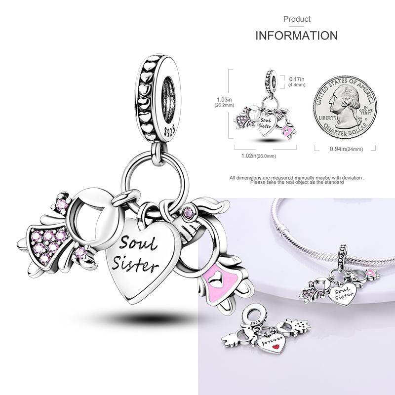 Copper Firefly Charm Love Mom Sea Turtle Beads Angel Wings Charms For Diy Original Bracelet Family Sister Jewelry