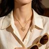 Exaggerated Arabic Sun Star Stainless Steel Necklaces Women 18K Gold-plated Necklace Wedding Jewelry Accessories Birthday Gifts