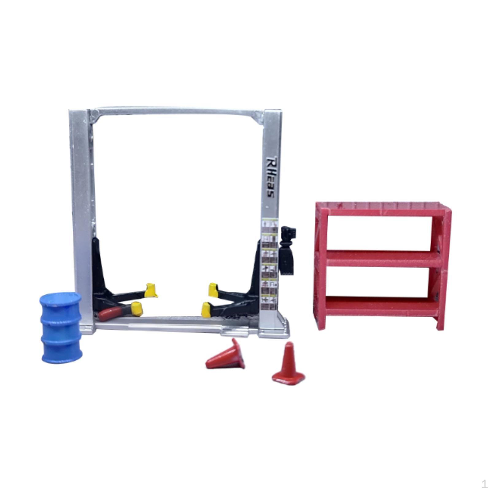 

1/64 Диорама Оборудование для автосервиса Сцена для демонстрации Модель Набор дорожных конусов Argent Lift