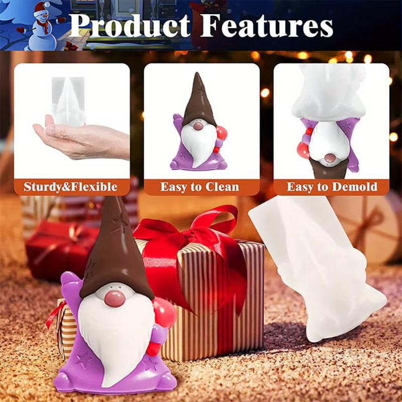 Cute elf and snowman silicone mold, silicone mold DIY production, Christmas decoration, living room pendant desktop decoration