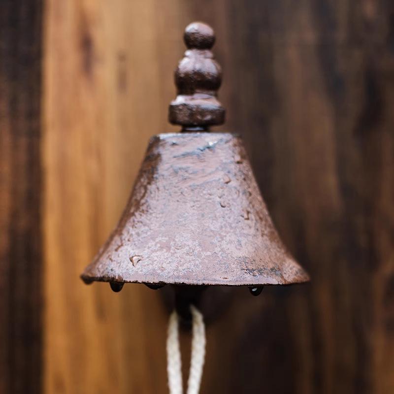 WTEMPO 1PC Retro Rustic Style Metal Outdoor Courtyard Plank Wall Decoration Door Bell Welcome Home Door Bell