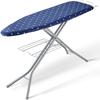 Ironing Board with Bottom Storage Tray, Thickened 4 Layers Iron Board with Heat Resistant Cover and 100% Cotton Cover, 10 Adjustable Heights Ironing