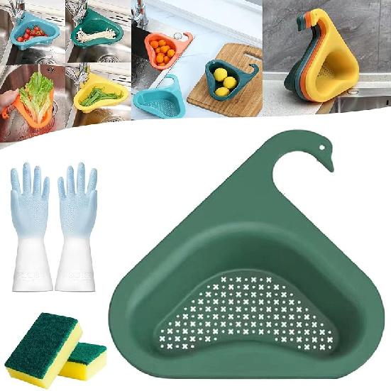 4Pack Faucet Подвесной фильтр-корзина, кухонная раковина сливная корзина Swan, кран подвесной фильтр-корзина для кухонной раковины, кухонная раковина сливная корзина подходит для всех 1pcs-green