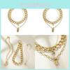 Stylish Alloy Key Pendant Necklace Three Layer Chain For Women Fashion Jewelry Gift