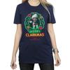National Lampoon´s Christmas Vacation Womens/Ladies Greyscale Clarkmas Cotton Boyfriend T-Shirt