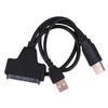 Double USB 2.0 Male To SATA 7+15P 22 Pin Cable Adapter For 2.5" SSD/Hard Disk Drive USB 2.0 SATA 7+15Pin To USB 2.0 Adapter Hot