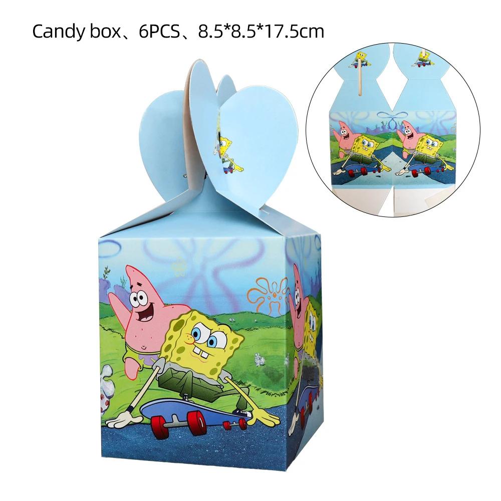 Sponge-Bob Birthday Party Decoration For Kids Toy Aluminum Foil Latex Balloon Cartoon Tableware Event Supplies Banner Backdrops