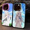 AnoHana M-Meiko Anime H-Honma  Phone Case For iPhone17,16,15,14,13,12,11 Plus,Pro Max Colored Silver Plated Inside Cover
