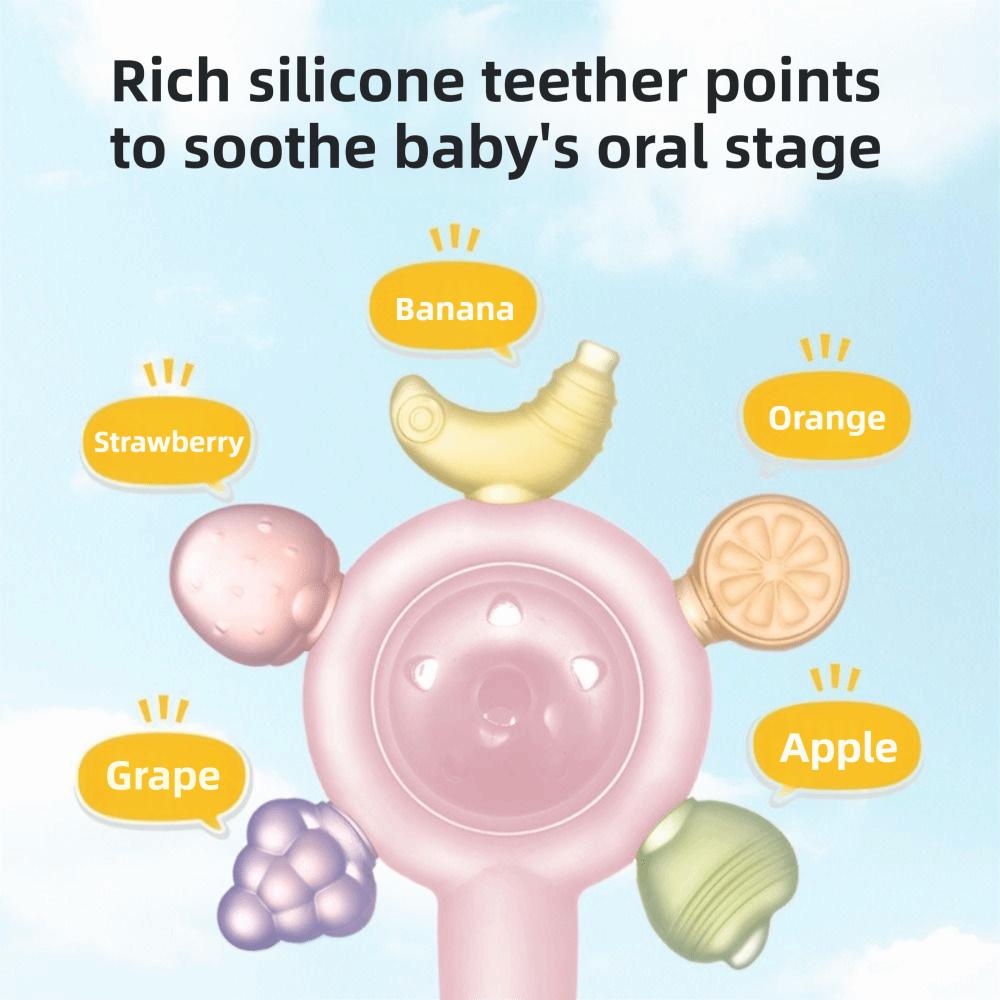Candy Color Teething Ring Safe Rattle Toy Anti-eating Silicone Teether  Nursing