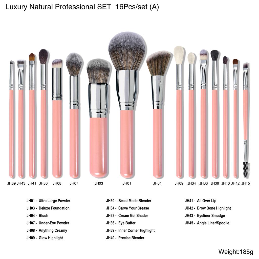 DailyQueen 30PCS High Quality GOAT Natural Hair PROFESSIONAL Pink White Black Makeup Brush Set Private Label Make Up Foundation