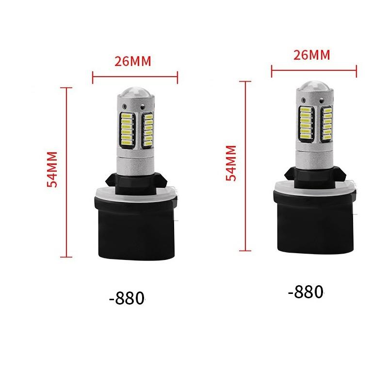 2st High Power 6500K Vit 30-SMD 4014 880 881 889 H27 LED-ersättningslampor för bildimljus DRL