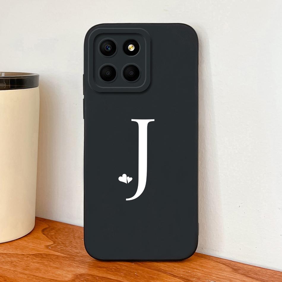 For Honor X8 X8A X8B X8C Case Simple Heart Letters Full Protection Phone Cases For Honor X 8 5G Soft Liquid Silicone Back Covers