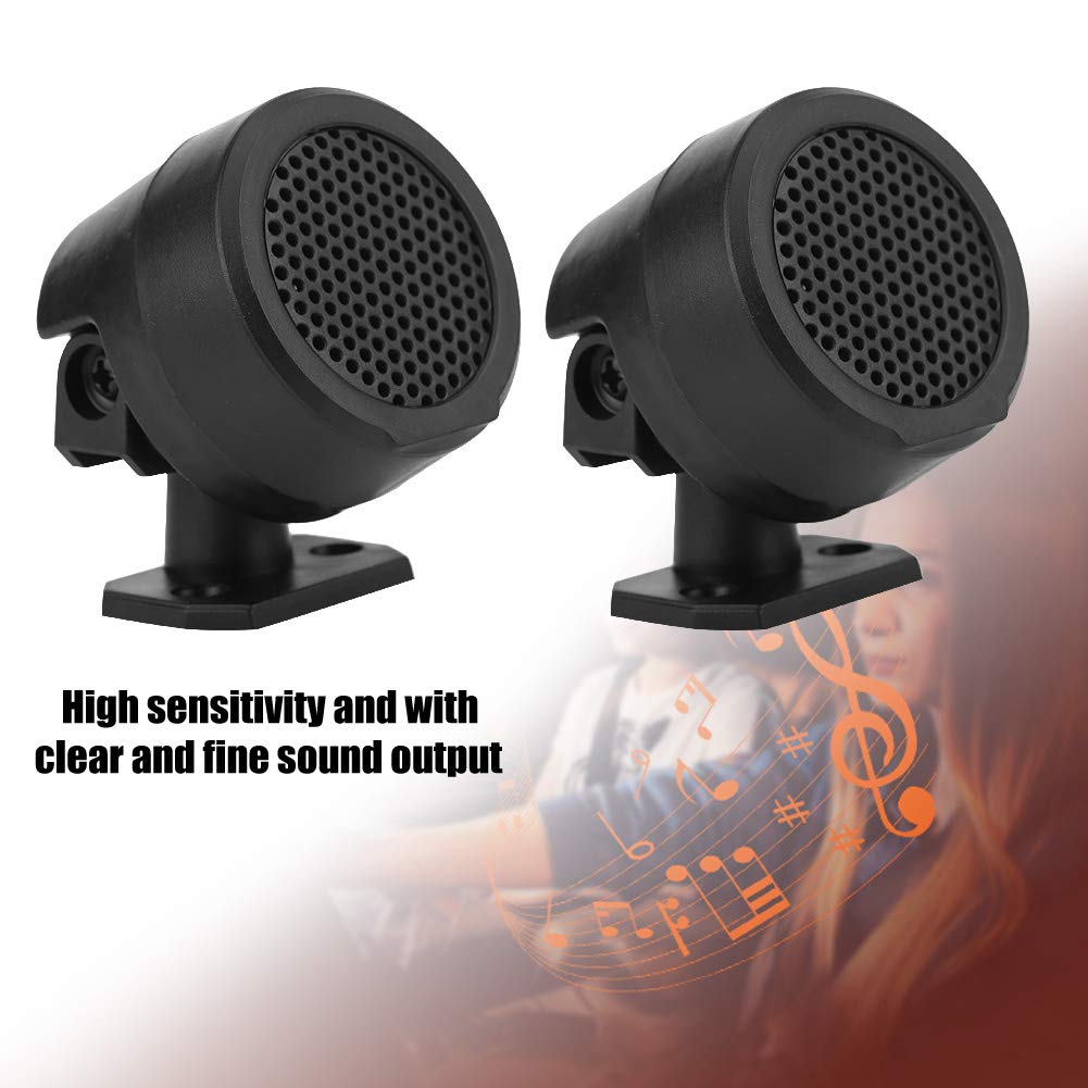 Qiilu Audio Speaker Car Super Power Tweeter 2 Pieces 4 Ohm Plastic Material 12VDC 500W with Screws High Temperature Resistant Lightweight Voice Coil