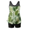 Swimsuits for Women Tankini Two Piece Modest Bathing Suit Floral Tank Top with Swim Shorts Tummy Control Swimwear