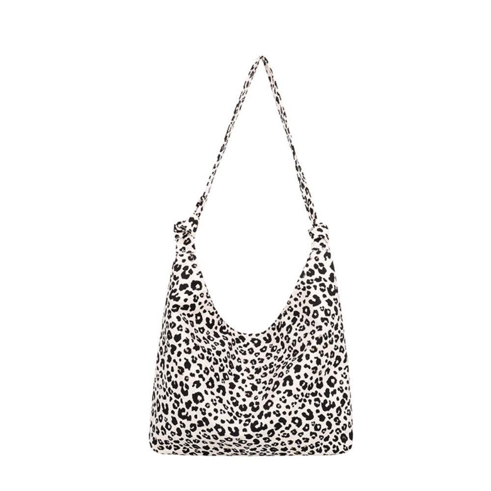 

Korean Style Canvas Bag Cloth Women s Handbag Fashion Leopard Print Shoulder Bag Student белый