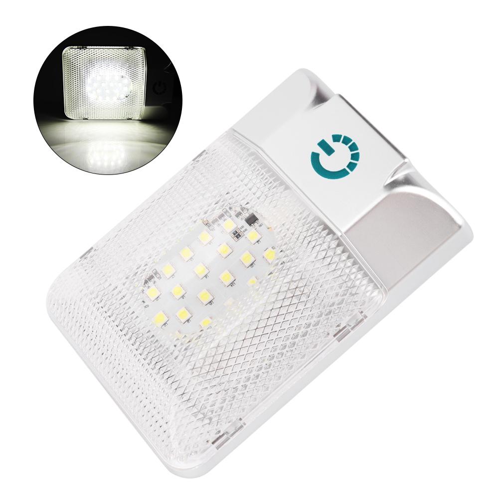 24 LED Boat RV Roof Dome Light With Touch Adjustable Switch White Lamp Ceiling Lighting