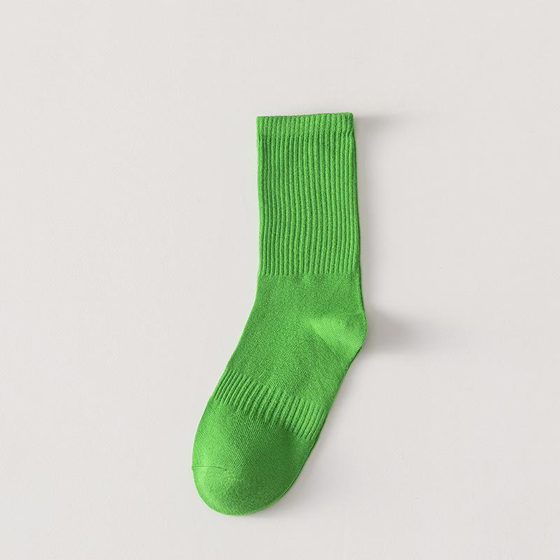 5 Pairs Mid-tube Socks Fall/Winter Ladies Pile Socks Candy Striped Stockings