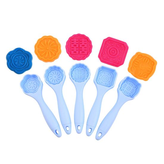 5 Stück Mond Schöne Kuchenformen Textur Antihaft Leicht Wiederverwendbar Mehrzweck Mondkuchenformen