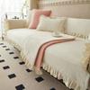 Velvet Thicken Plush Sofa Cover Cat Pet Sofa Mat Ruffled Skirt Non Slip Couch Towel for Living Room Sectional Sofa Slipcovers