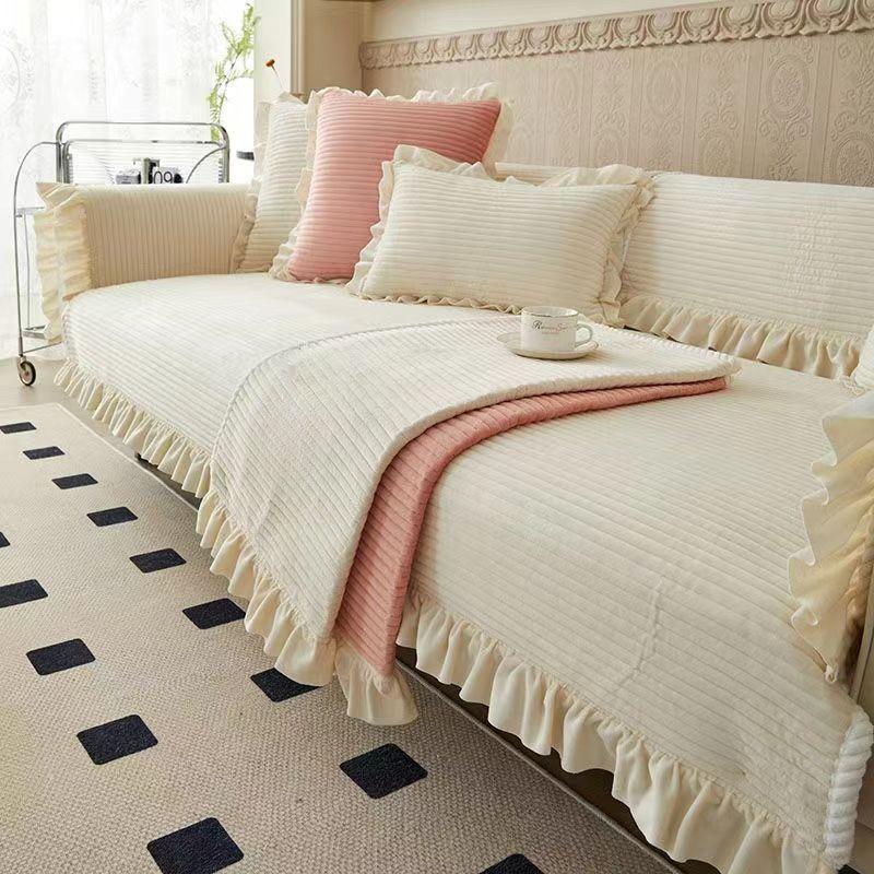 Бархатный толстый плюшевый чехол для дивана — фото 6