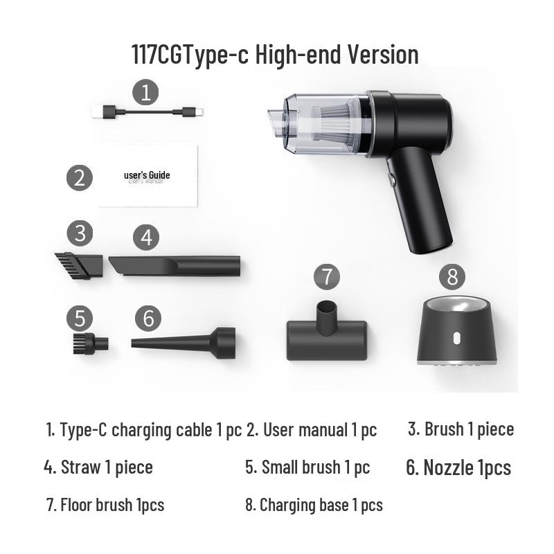 Integrated Blower-Suction Portable Handheld Wireless Car & Household Vacuum Cleaner