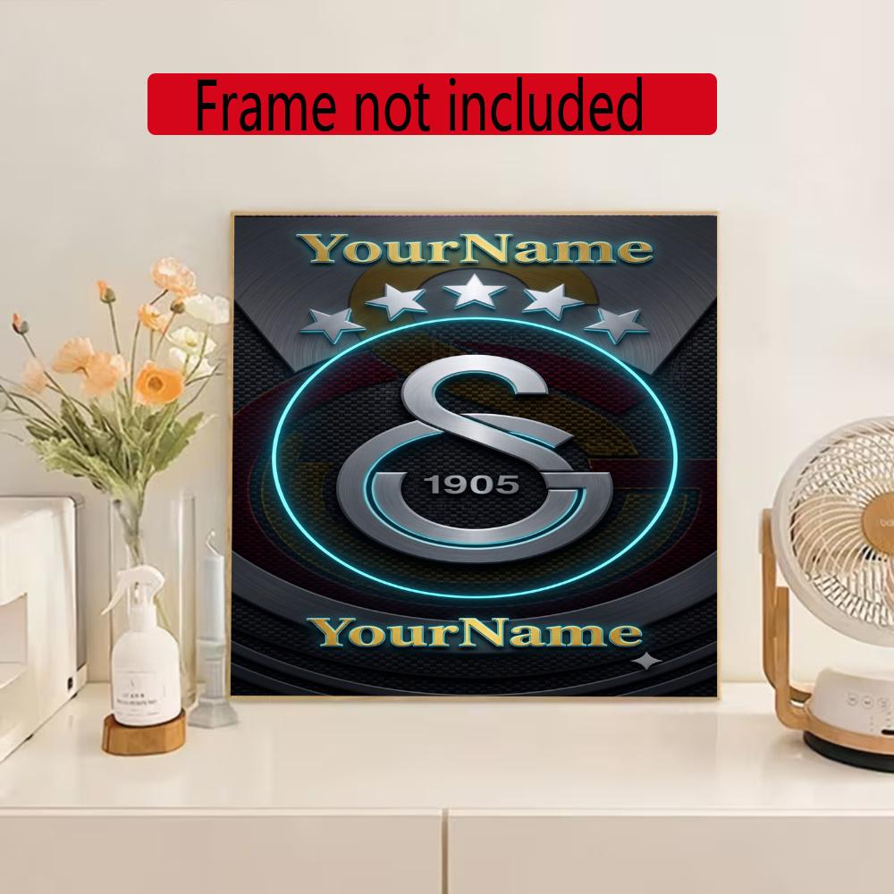 Galatasaray Personalized Name Round Diamond Painting Kit Diamond Embroidery Painting Rhinestones Mosaic Frameless Handwork Decoration Arts