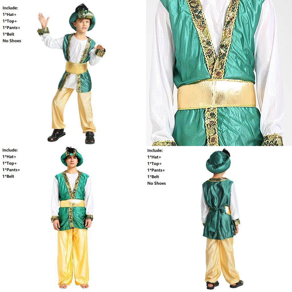 Atemberaubendes Jungen Halloween Party Arabischer Prinz König Kostüm für Cosplay-Veranstaltungen